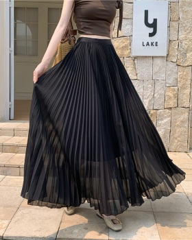 Pleated big skirt long dress large yard pure skirt for women