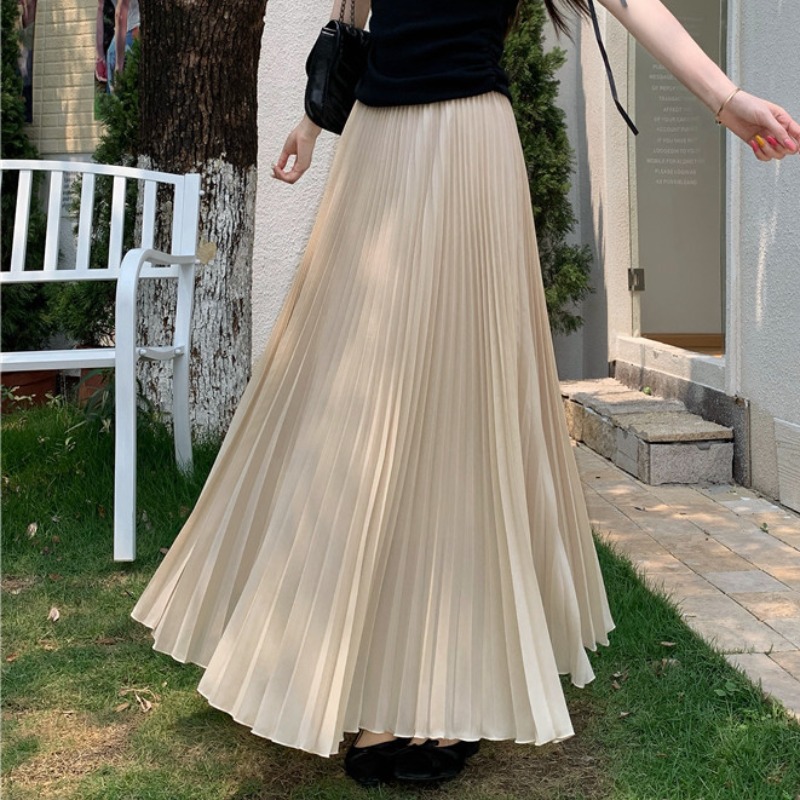 Pleated big skirt long dress large yard pure skirt for women
