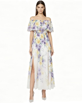Chiffon spring and summer split big skirt dress