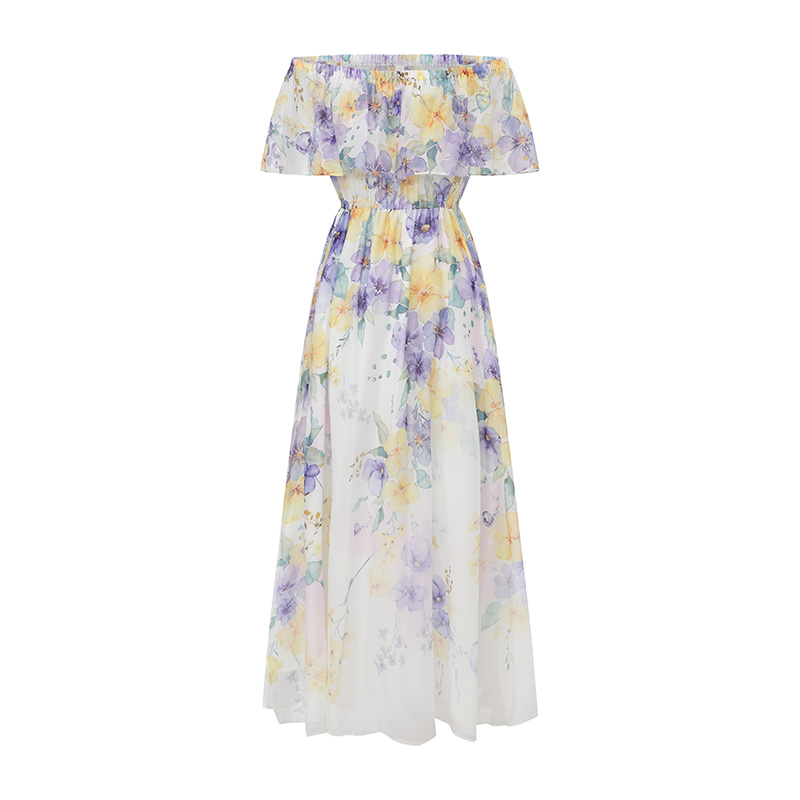Chiffon spring and summer split big skirt dress