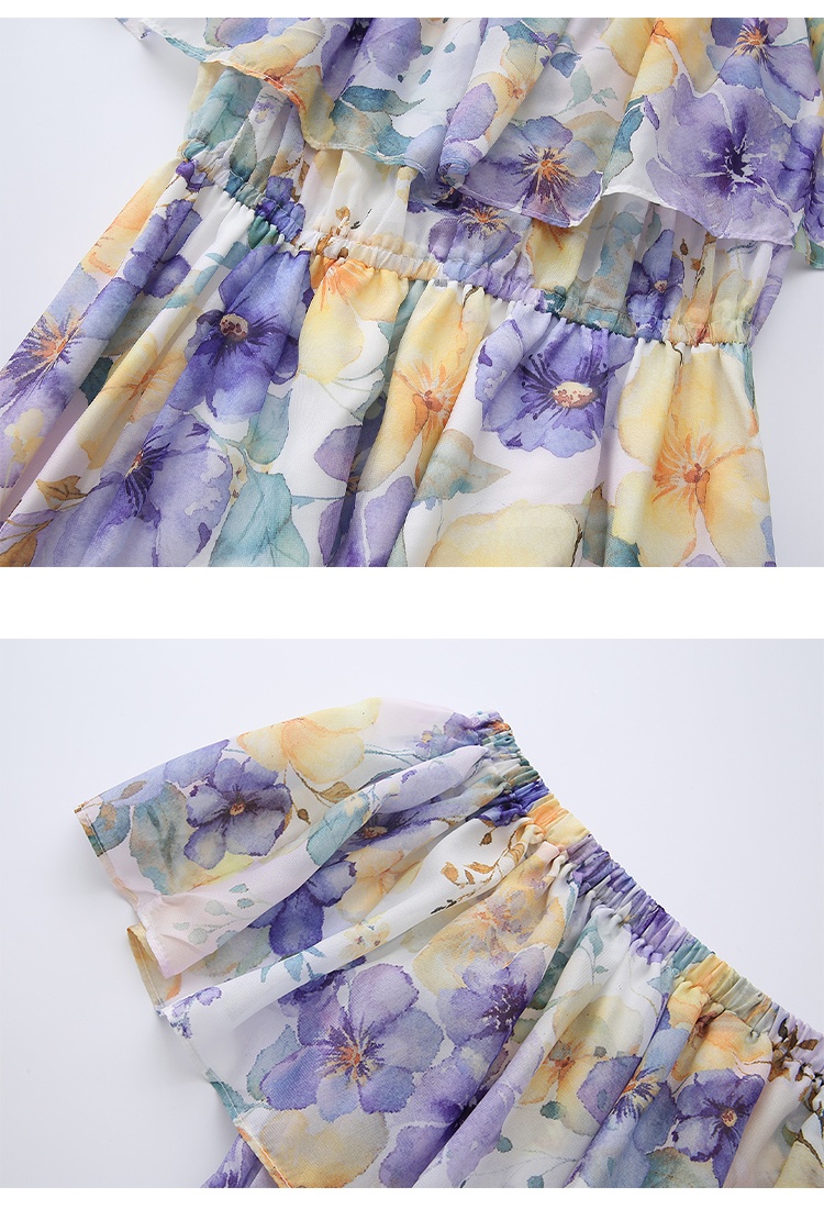 Chiffon spring and summer split big skirt dress
