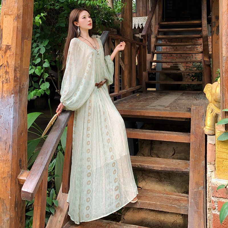 Loose beautiful dress Bohemian style long dress