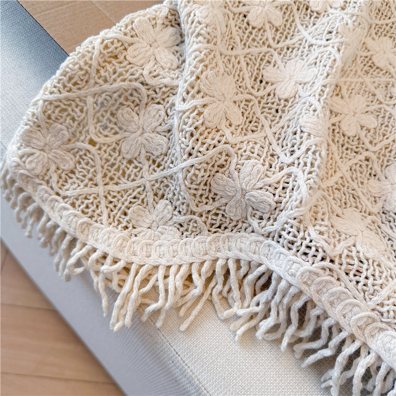 Crochet fat hollow tassels large yard vest for women