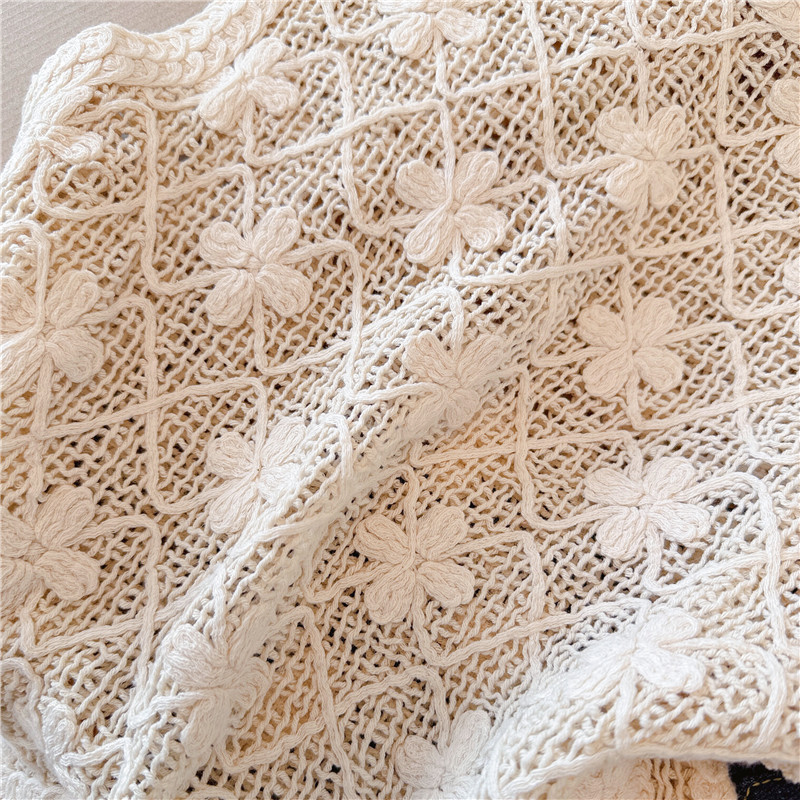Crochet fat hollow tassels large yard vest for women