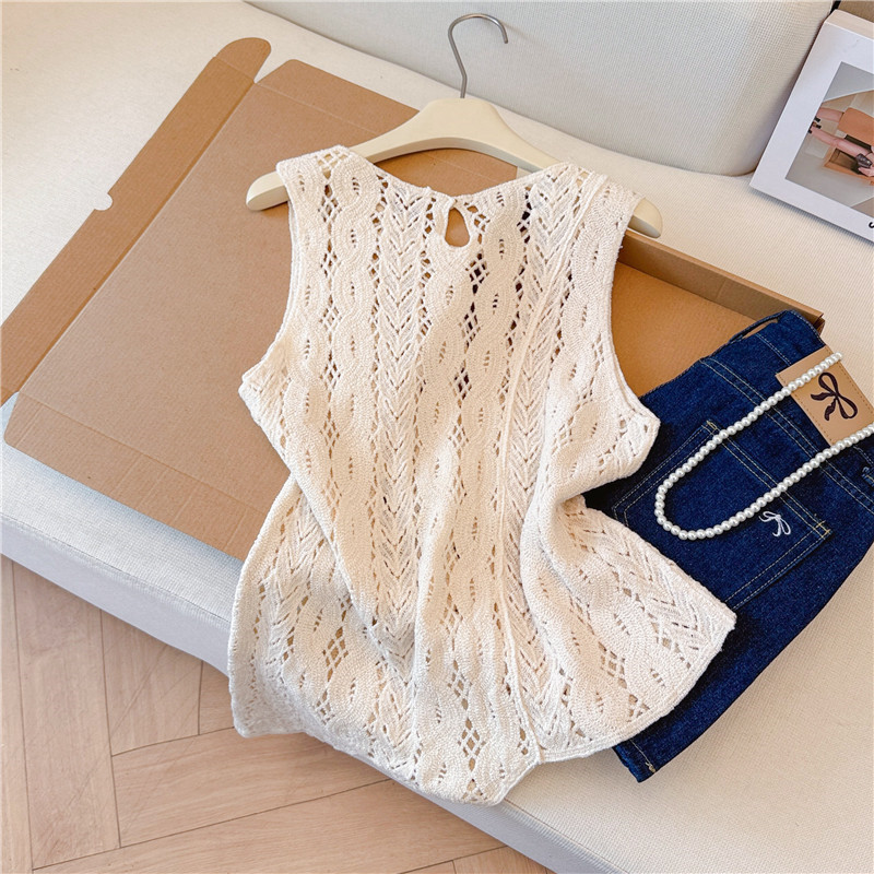 Light luxury sleeveless waistcoat large yard tops