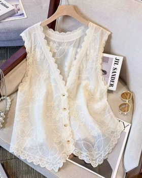 Summer sleeveless cardigan embroidery waistcoat
