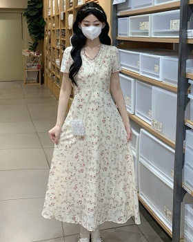 A-line temperament dress tender floral long dress