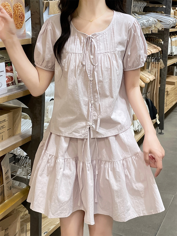 Show young skirt Korean style shirt 2pcs set