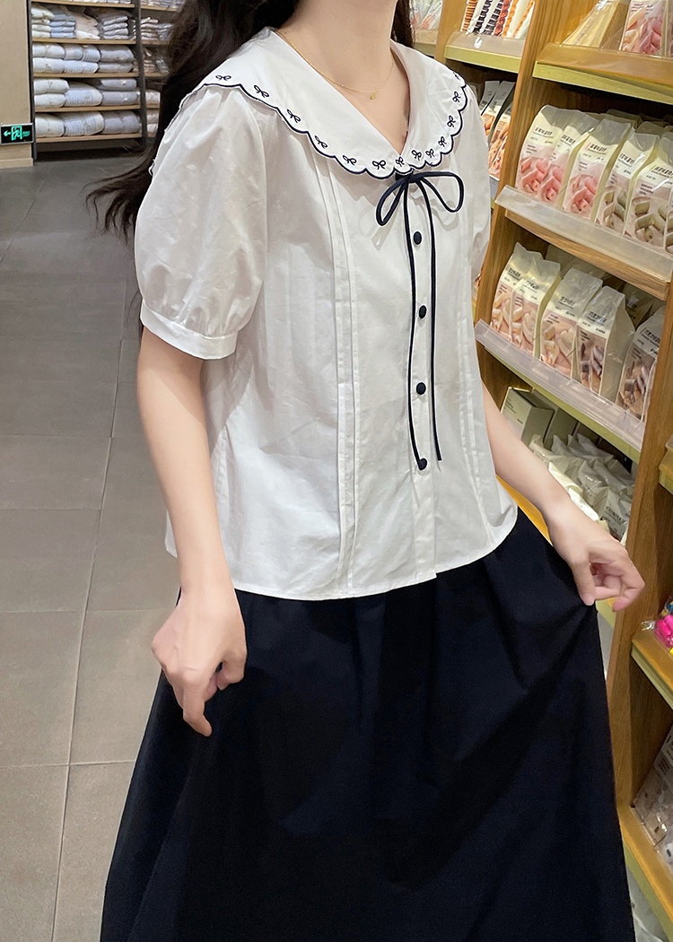 Frenum navy collar Japanese style college style shirt