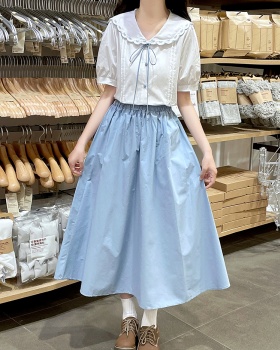 Frenum embroidery shirt retro skirt 2pcs set