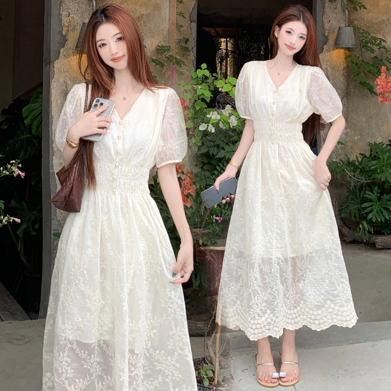 France style summer large yard seaside dress