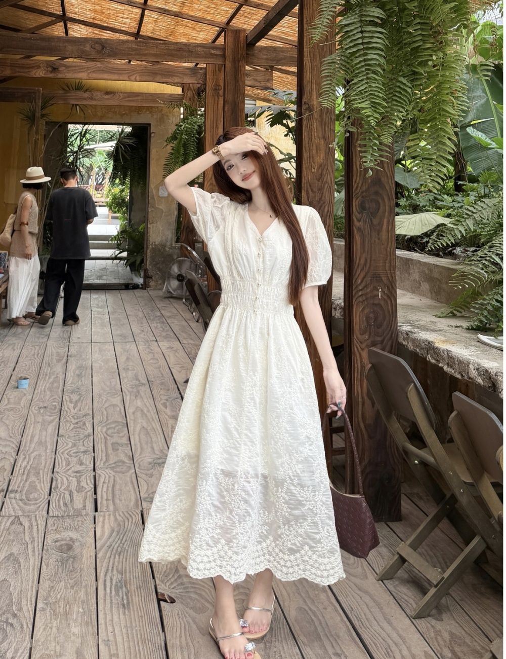 France style summer large yard seaside dress