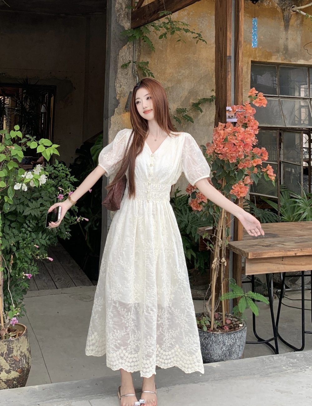 France style summer large yard seaside dress