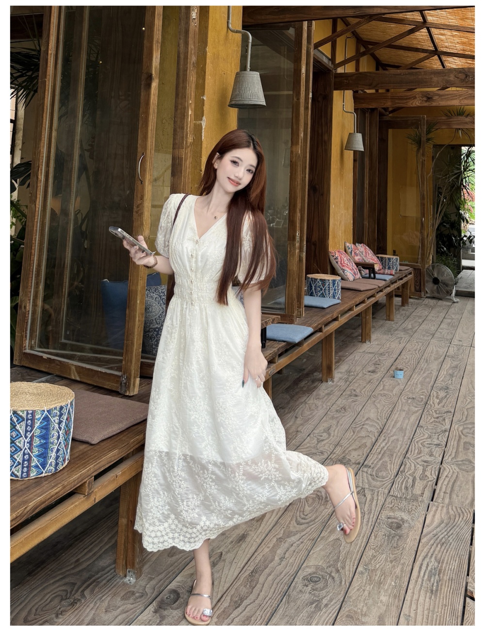 France style summer large yard seaside dress