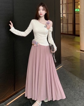 Pinched waist summer tender dress 2pcs set for women