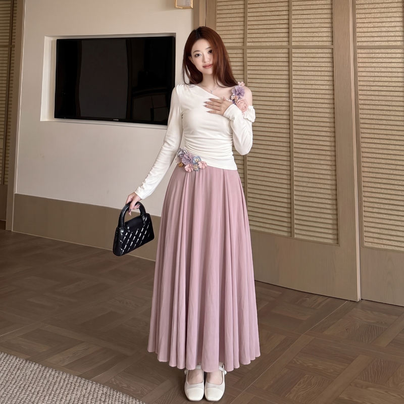 Pinched waist summer tender dress 2pcs set for women