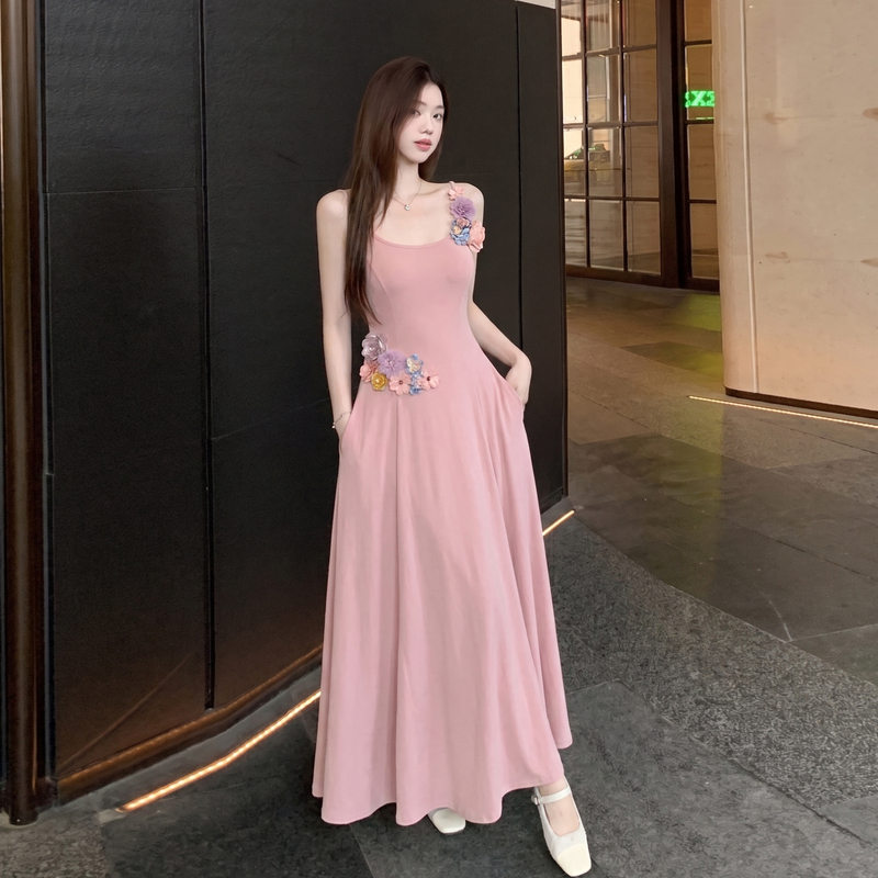 Pinched waist summer tender dress 2pcs set for women