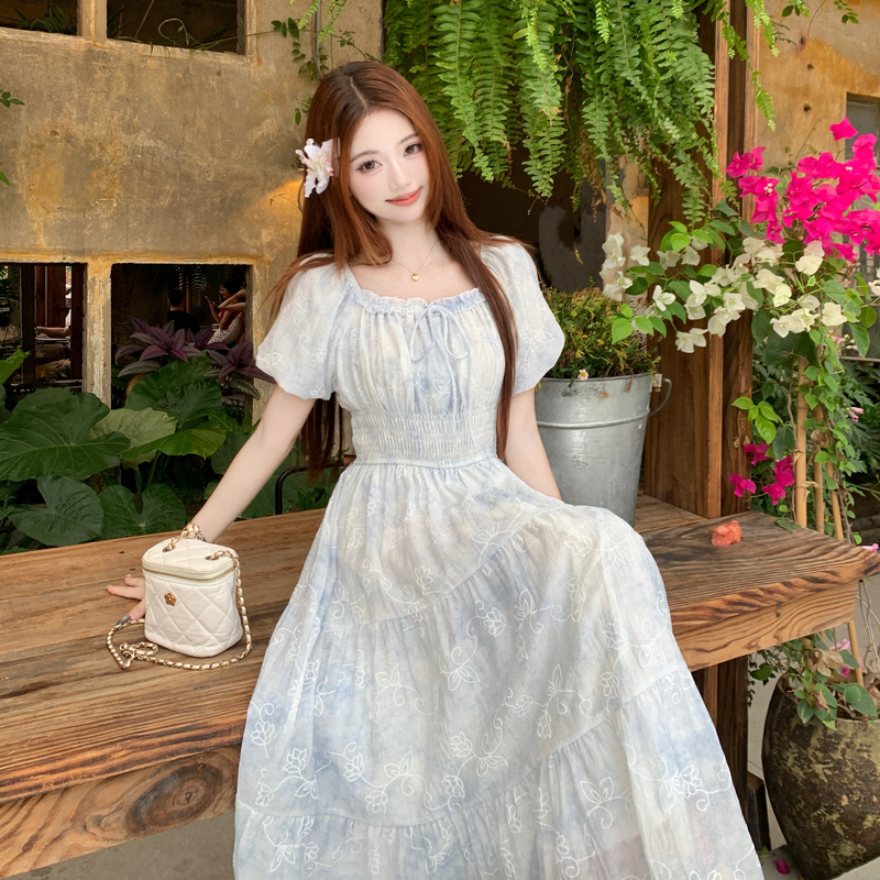 France style floral long dress printing dress for women