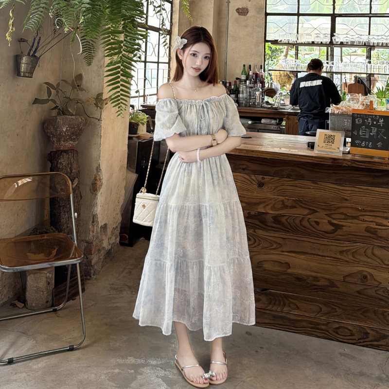France style floral long dress printing dress for women