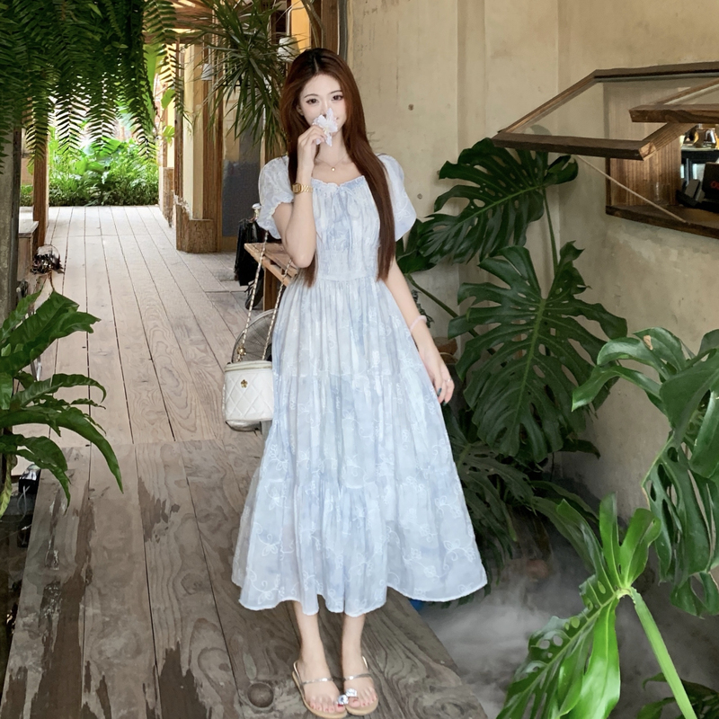 France style floral long dress printing dress for women
