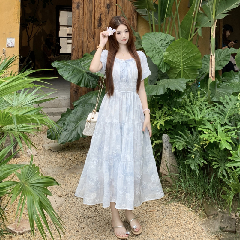 France style floral long dress printing dress for women