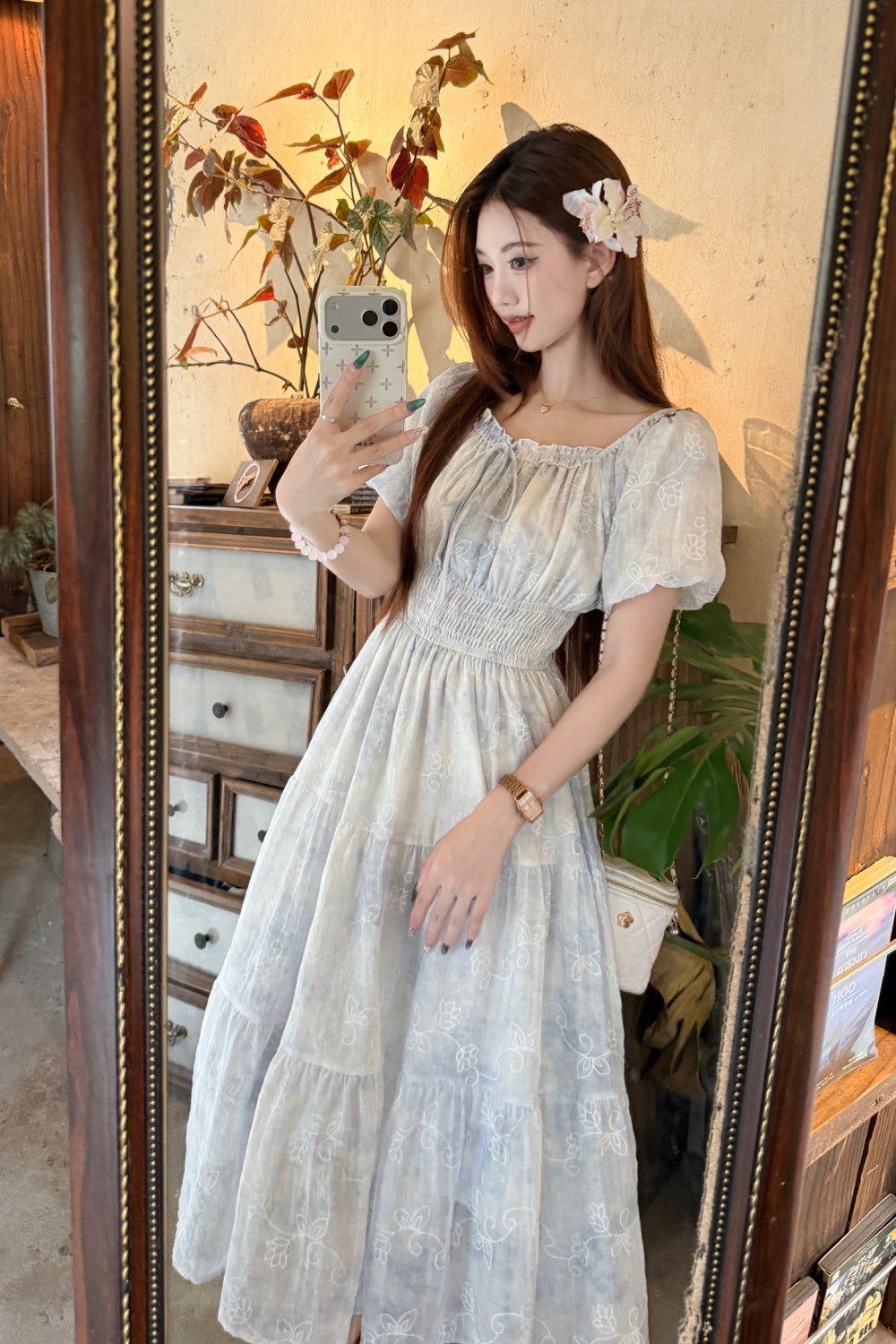 France style floral long dress printing dress for women