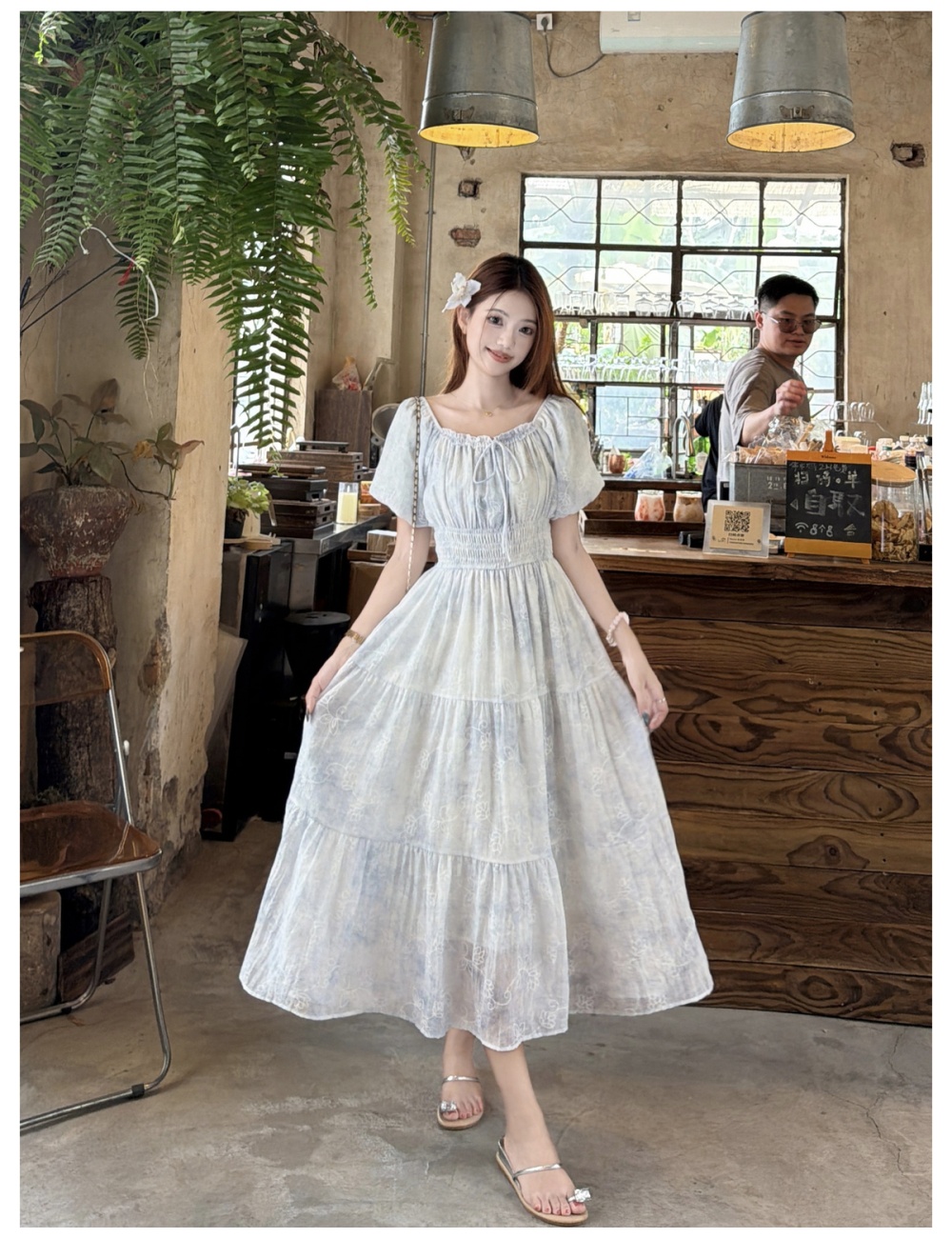 France style floral long dress printing dress for women