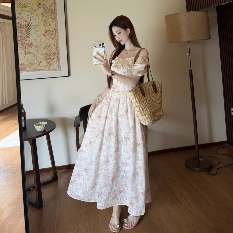 Floral lady large yard sweet tender dress for women
