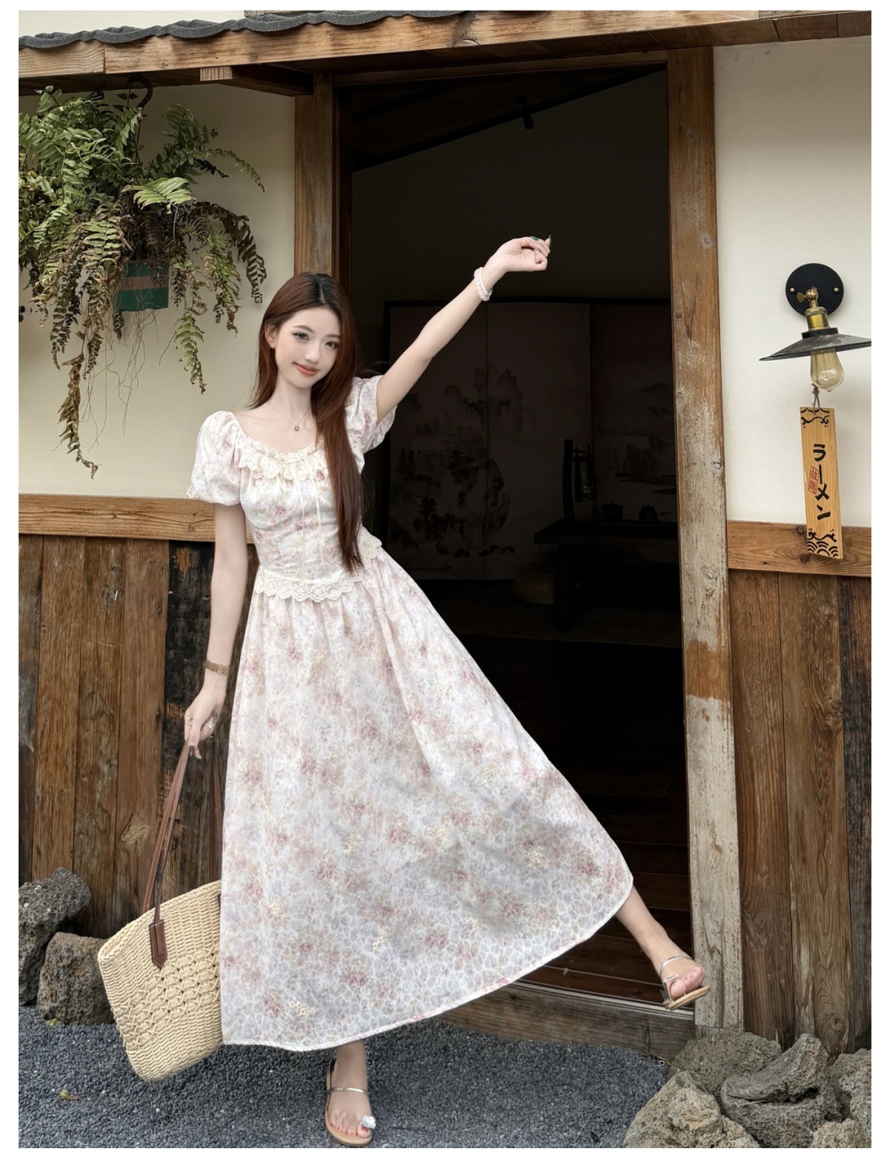 Floral lady large yard sweet tender dress for women
