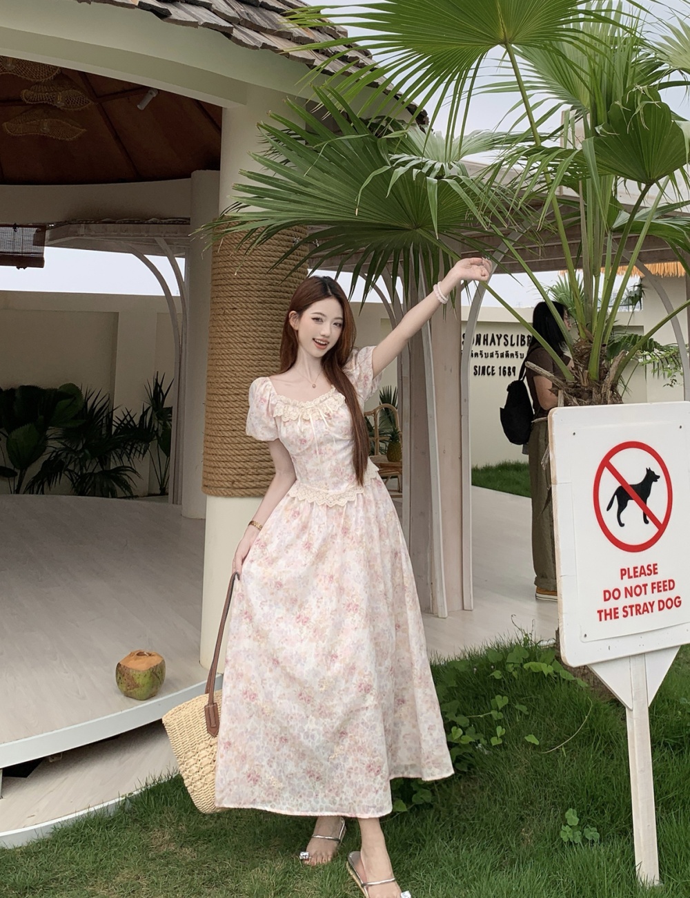 Floral lady large yard sweet tender dress for women