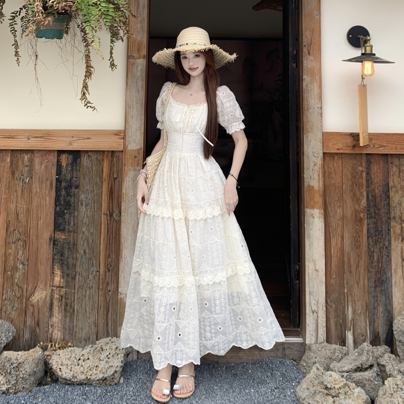 Large yard temperament dress summer lace long dress