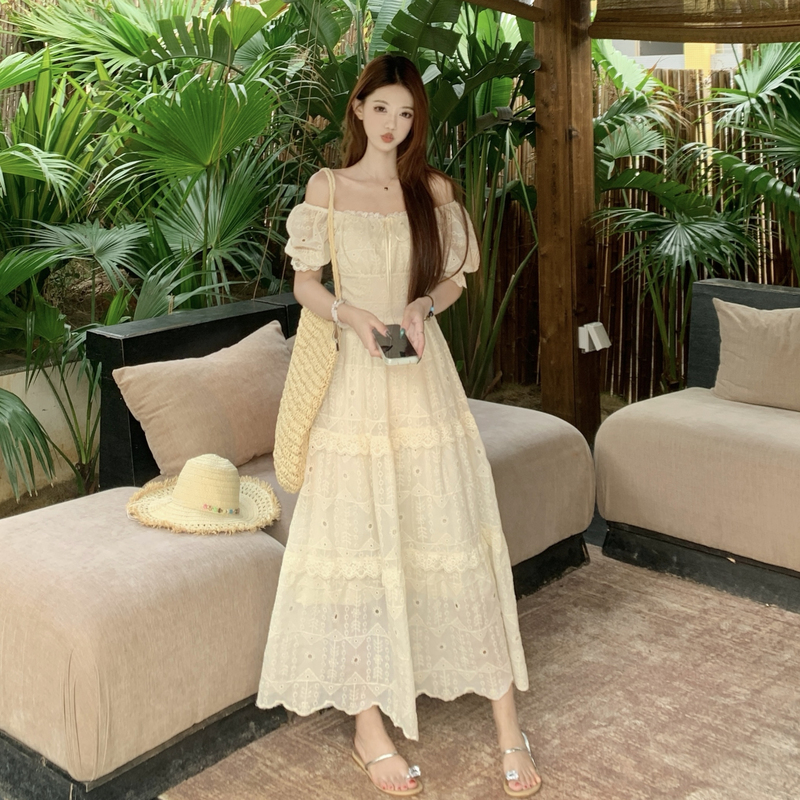 Large yard temperament dress summer lace long dress