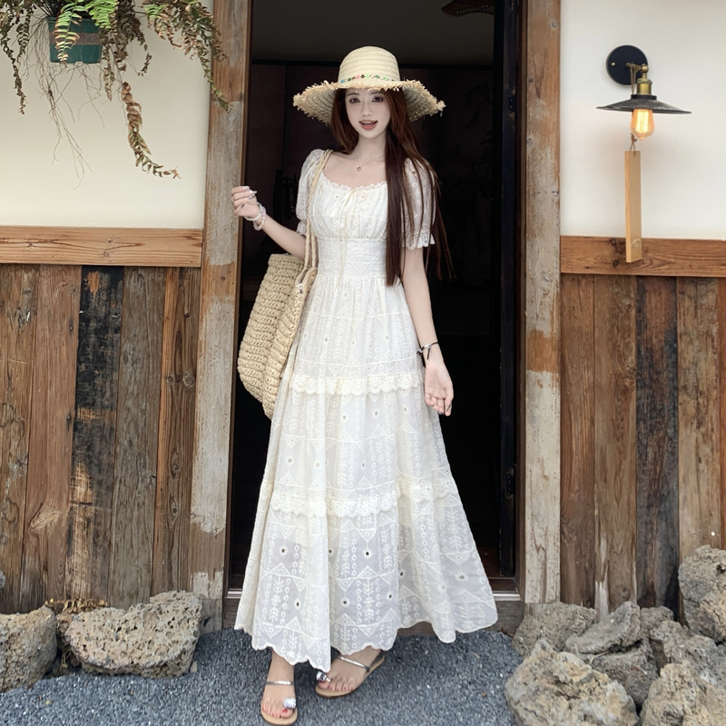 Large yard temperament dress summer lace long dress