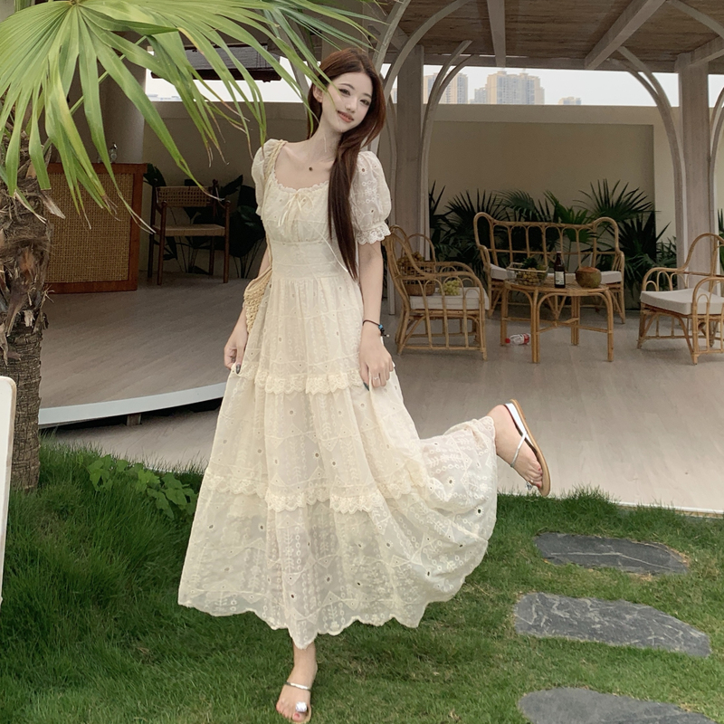 Large yard temperament dress summer lace long dress