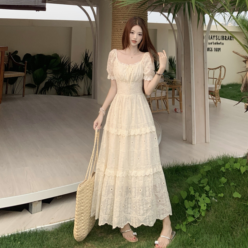 Large yard temperament dress summer lace long dress