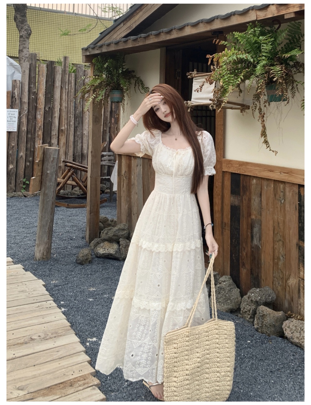 Large yard temperament dress summer lace long dress
