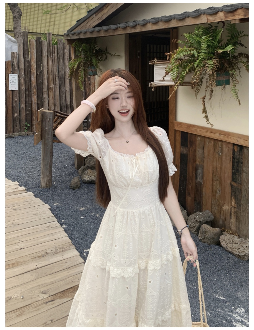 Large yard temperament dress summer lace long dress