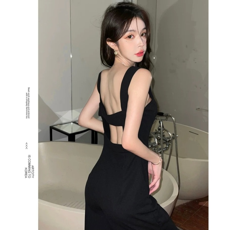 Island flair halter black Thailand jumpsuit