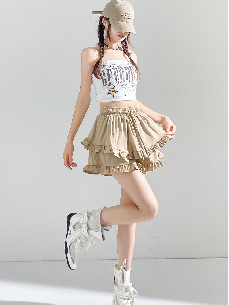 Elastic waist Casual shorts summer slim skirt for women
