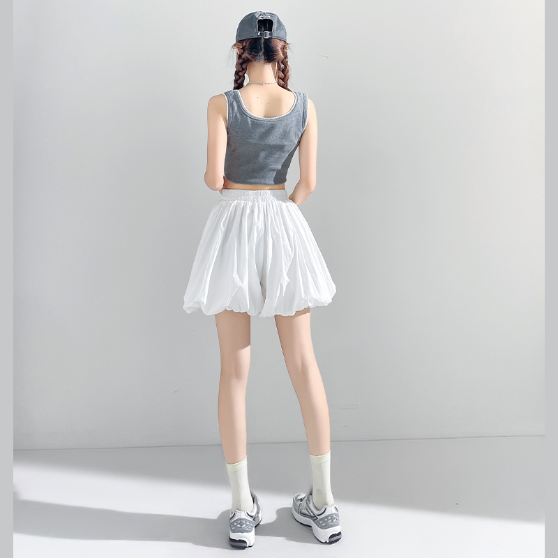 Summer white shorts elastic pants for women