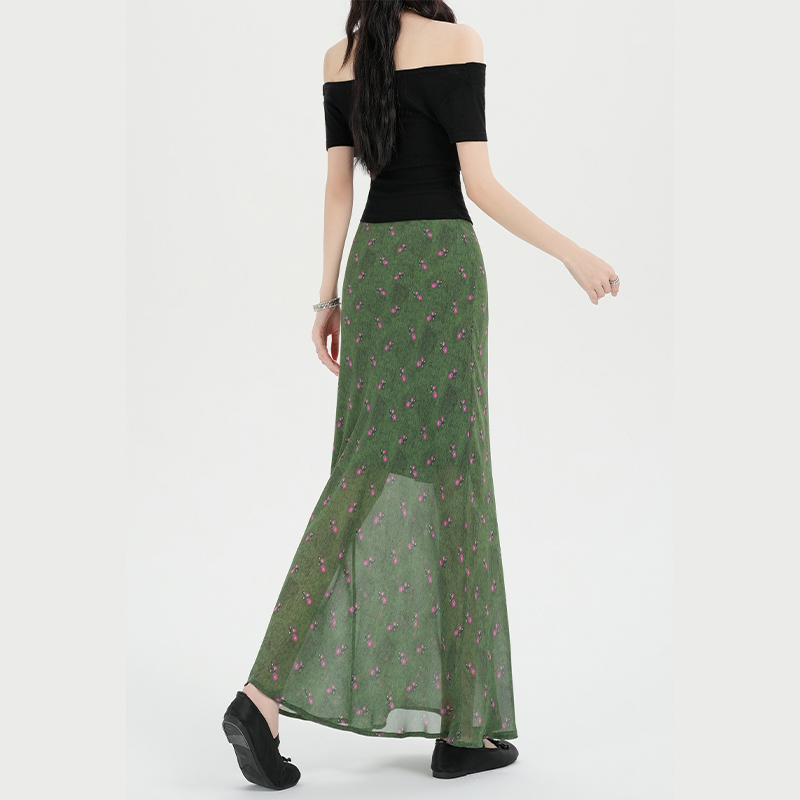 A-line drape summer skirt all-match elegant long skirt for women