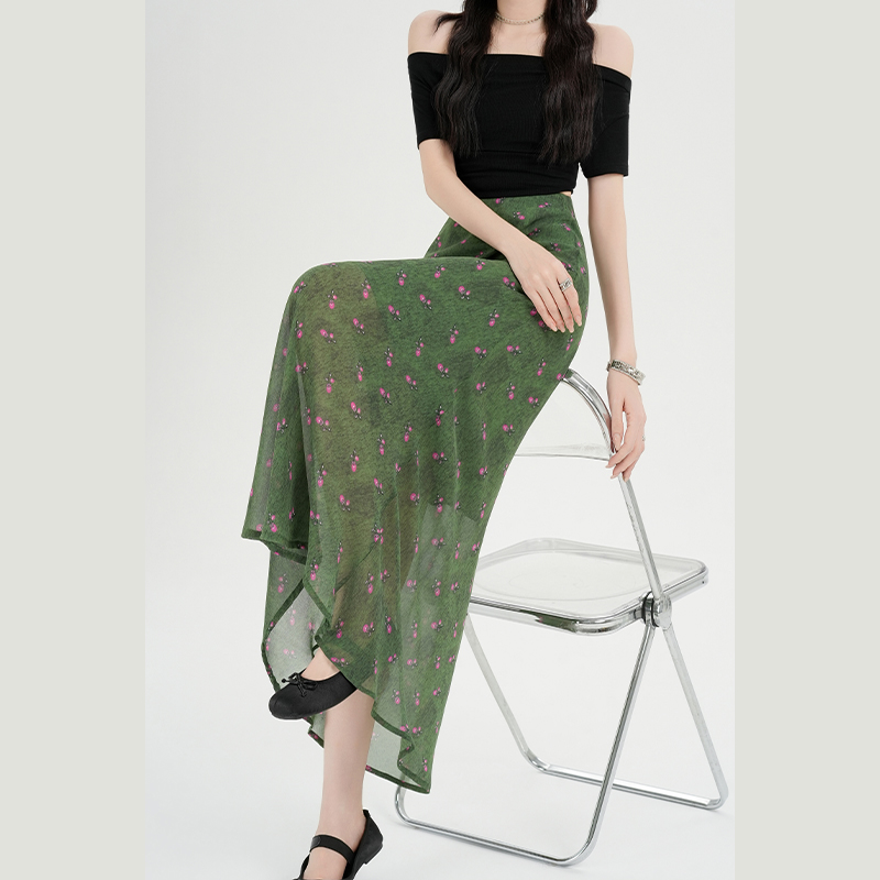 A-line drape summer skirt all-match elegant long skirt for women