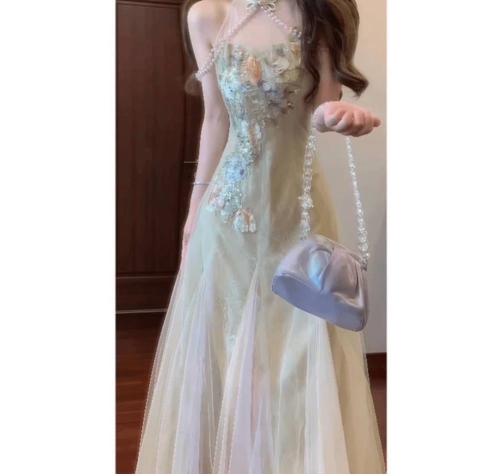 Tender splice temperament dress vacation seaside long dress