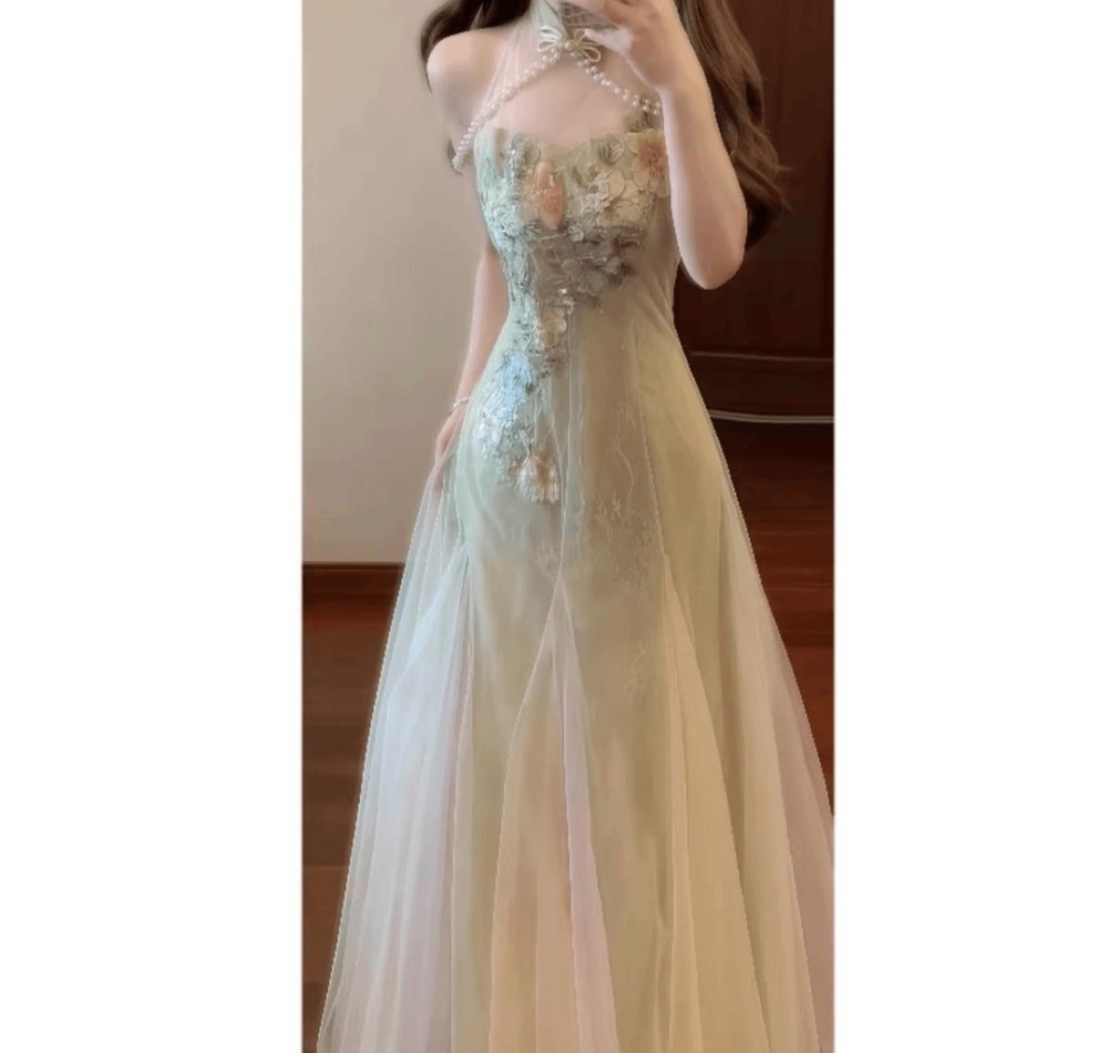 Tender splice temperament dress vacation seaside long dress