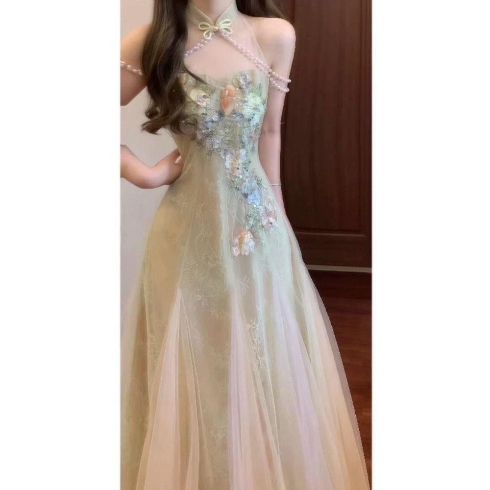 Tender splice temperament dress vacation seaside long dress
