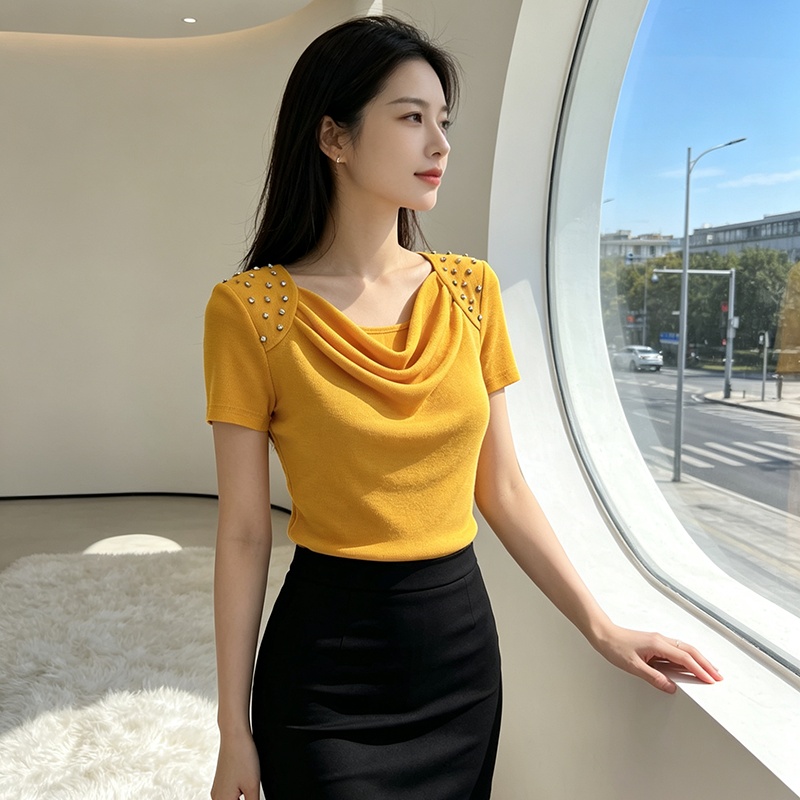Summer temperament shirts slim enticement tops for women