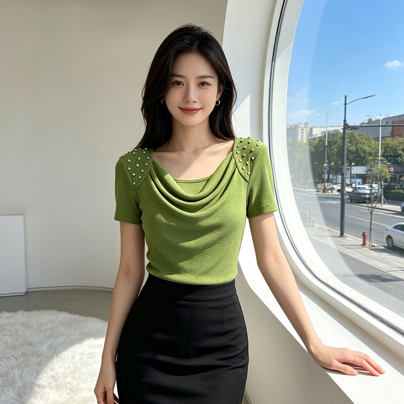 Summer temperament shirts slim enticement tops for women