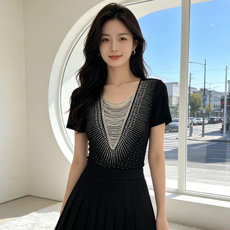 Slim temperament shirts enticement T-shirt for women