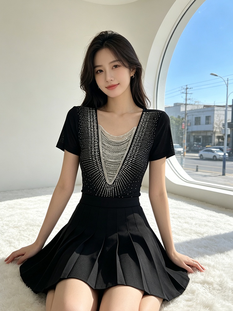 Slim temperament shirts enticement T-shirt for women