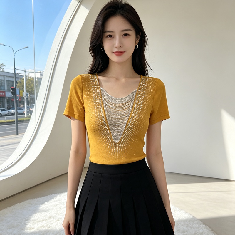 Slim temperament shirts enticement T-shirt for women